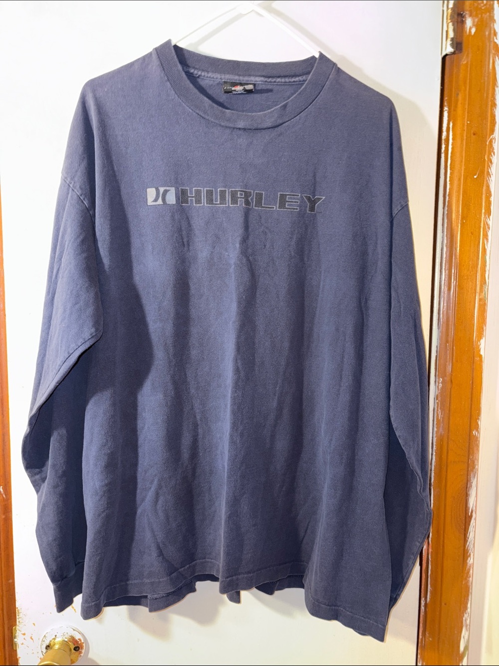 Hurley Men's Long Sleeve Tee in Navy Blue with Logo